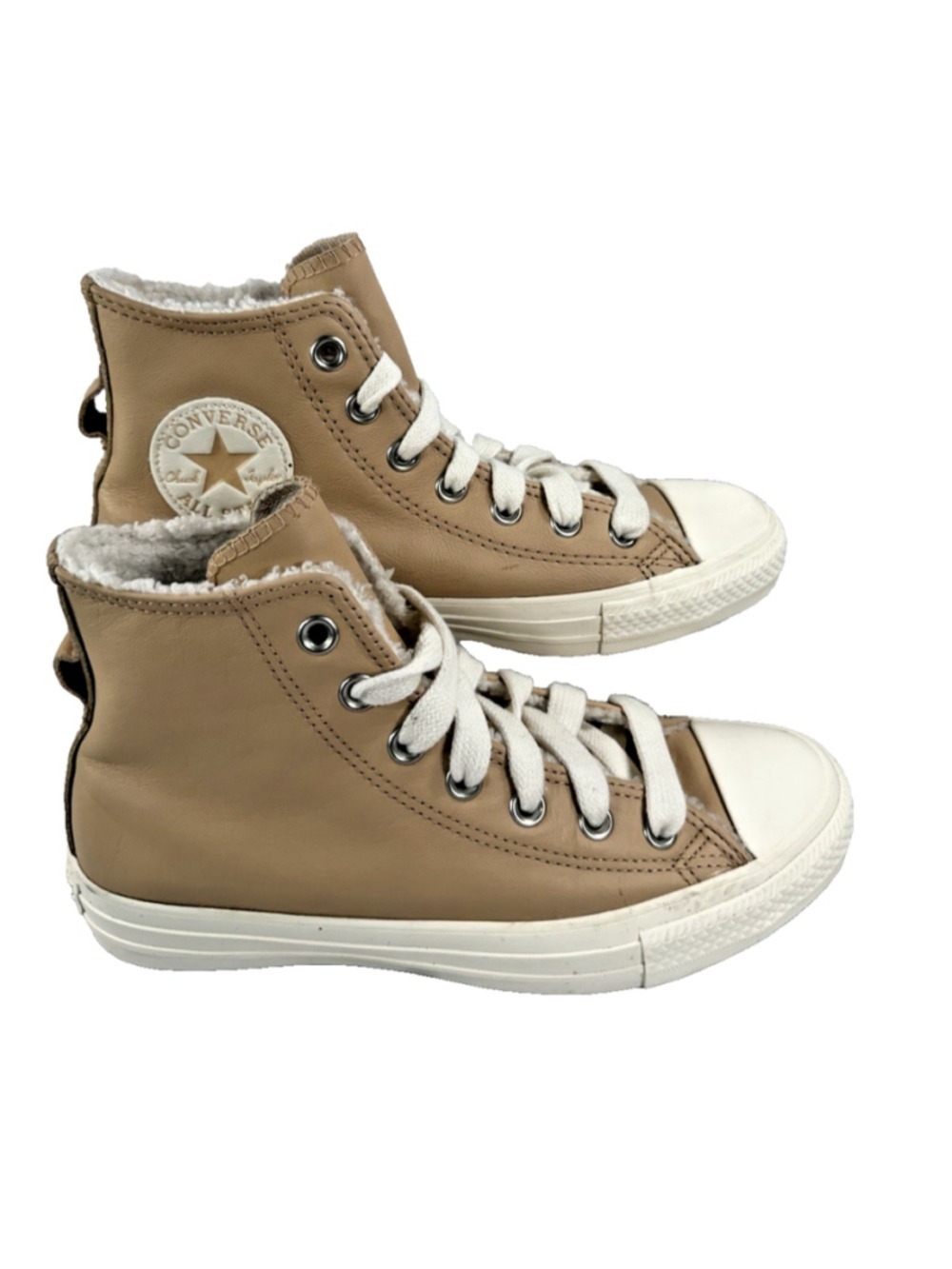 Converse Women's Chuck Taylor All Star Hi Leather A07945C Epic Dune/Egret Sz 7.5 - Picture 1 of 15